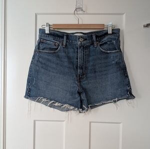 Abercrombie & Fitch 4 Inch Mom Short High Rise Blue Jean Shorts